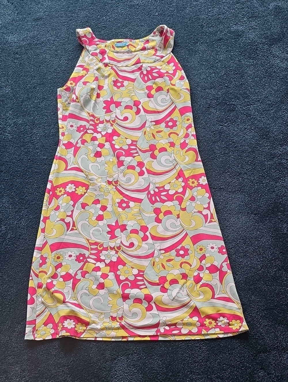 J. McLaughlin Vibrant Floral Catalina Shift Dress in Pink, Yellow & Light Blue